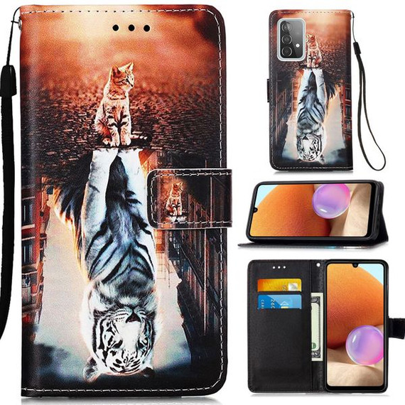 Samsung Galaxy A32 4G      Designer PU Case      Cat&Tiger