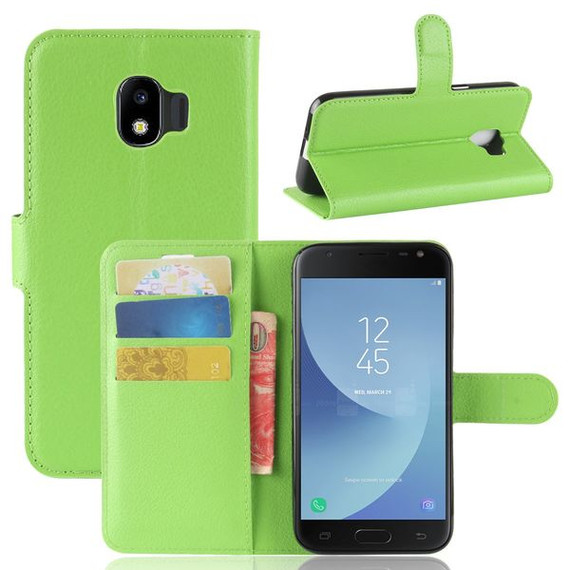 Galaxy J2 Pro 2018      Pu Wallet Case    [Green]