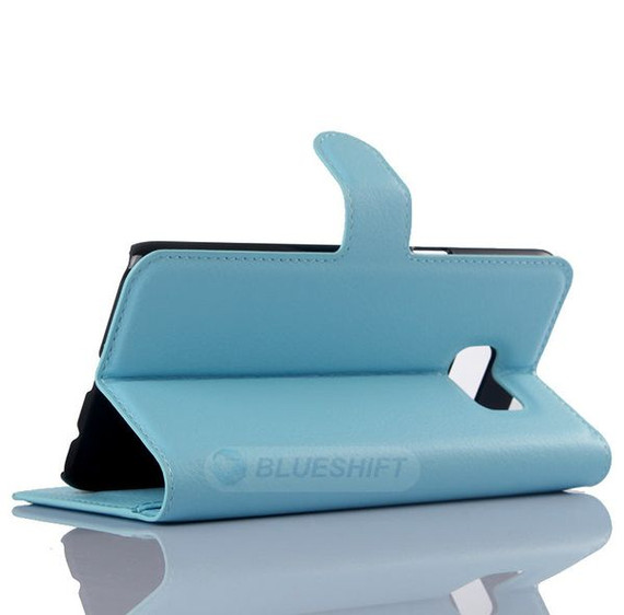 Galaxy S6 Edge Plus      Pu Wallet Case    [Lightblue]