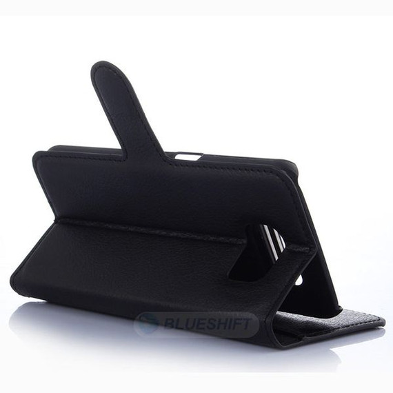 Galaxy S6 Edge      Pu Wallet Case    [Black]