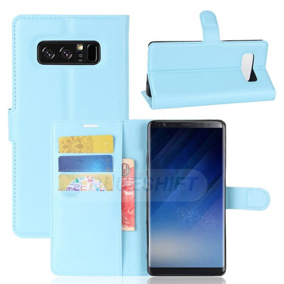 Galaxy Note 8      Pu Wallet Case    [Lightblue]