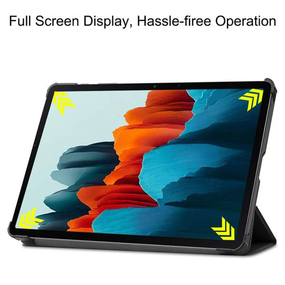 Samsung Galaxy Tab S7 T870 Tri-Fold PU Case Black Samsung Galaxy Tab S7 T870 Tri-Fold PU Case Black