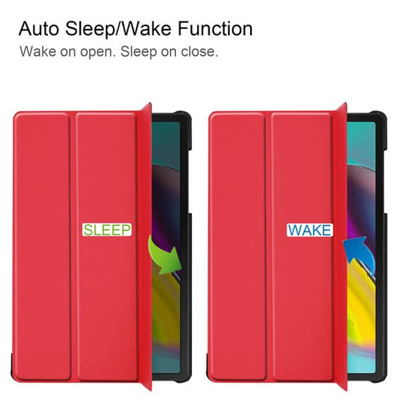 Samsung Galaxy Tab S5e T720    Tri-Fold PU Case    Red