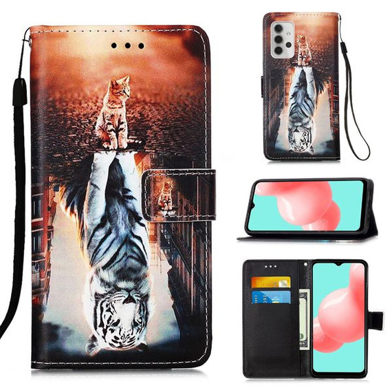 Samsung Galaxy A32 5G      Designer PU Case      Cat&Tiger