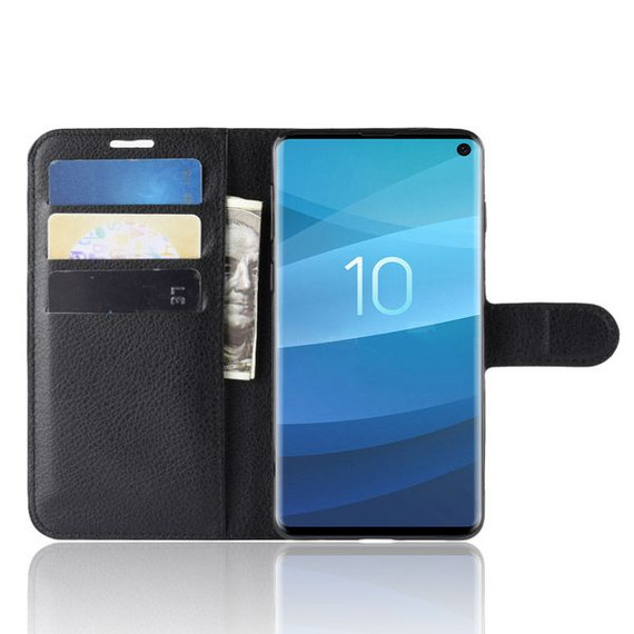 Galaxy S10      Pu Wallet Case    [Black]