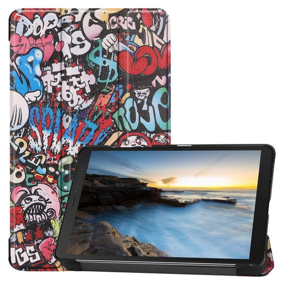Samsung Galaxy Tab A 8.0 2019 T290    Designer Tri-Fold Case      Graffiti