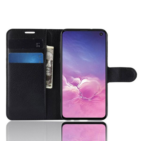 Galaxy S10E      Pu Wallet Case    [Black]