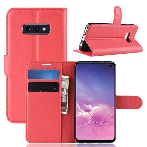 Galaxy S10E      Pu Wallet Case    [Red]