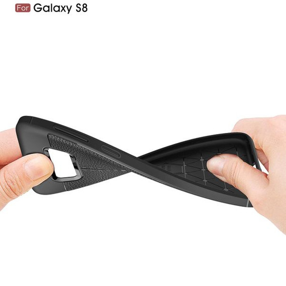 Samsung Galaxy S8      Leather Texture Case    Black