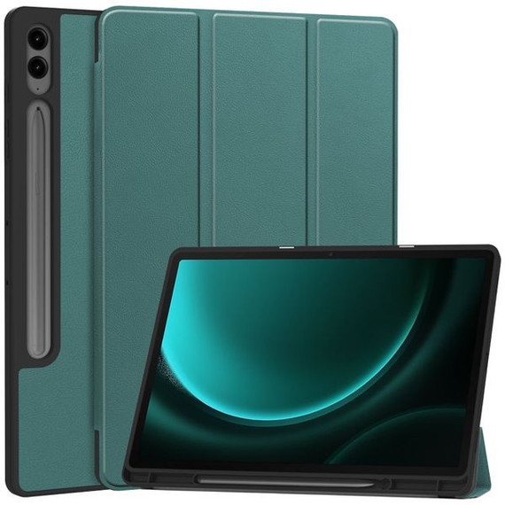 Samsung Galaxy Tab S9FE+ X610    Tri-Fold PU Case    Teal