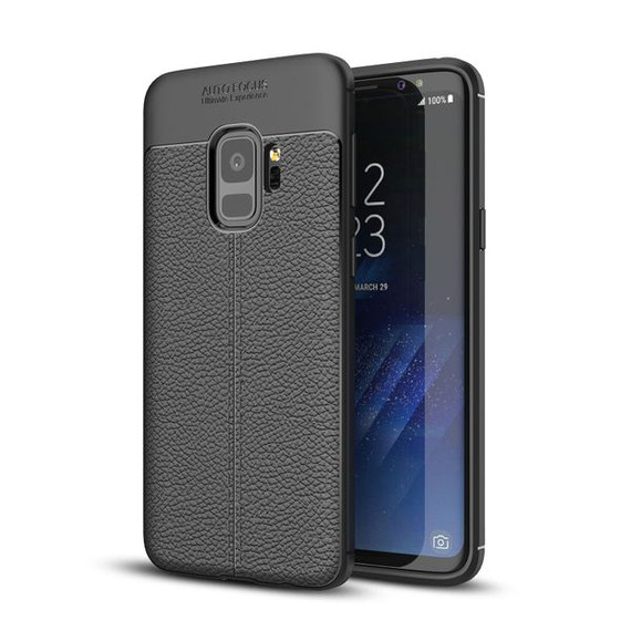 Samsung Galaxy S9      Leather Texture Case    Black