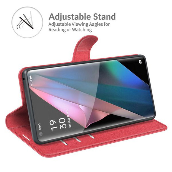 Oppo Find X3 Pro      Pu Wallet Case    [Red]