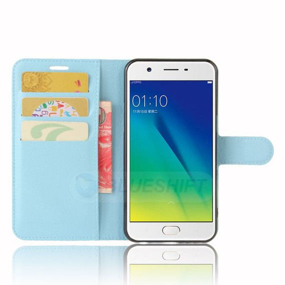 Oppo A39/A57      Pu Wallet Case    [Lightblue]