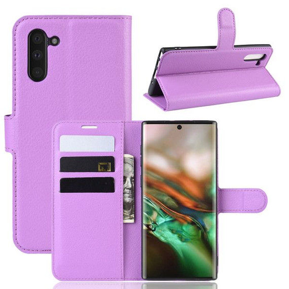 Galaxy Note 10      Pu Wallet Case    [Purple]