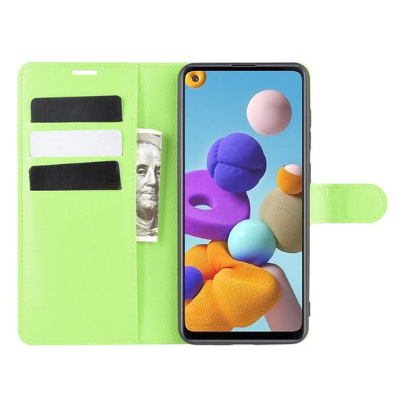 Galaxy A21S      Pu Wallet Case    [Green]