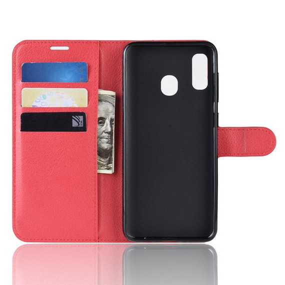 Galaxy A20/A30      Pu Wallet Case    [Red]