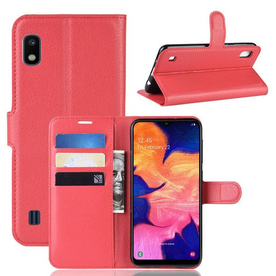 Galaxy A10      Pu Wallet Case    [Red]