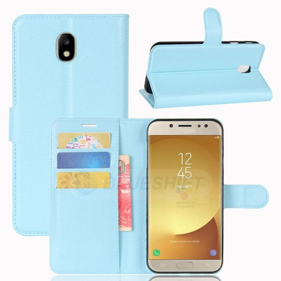 Galaxy J7 Pro/J7 2017      Pu Wallet Case    [Lightblue]