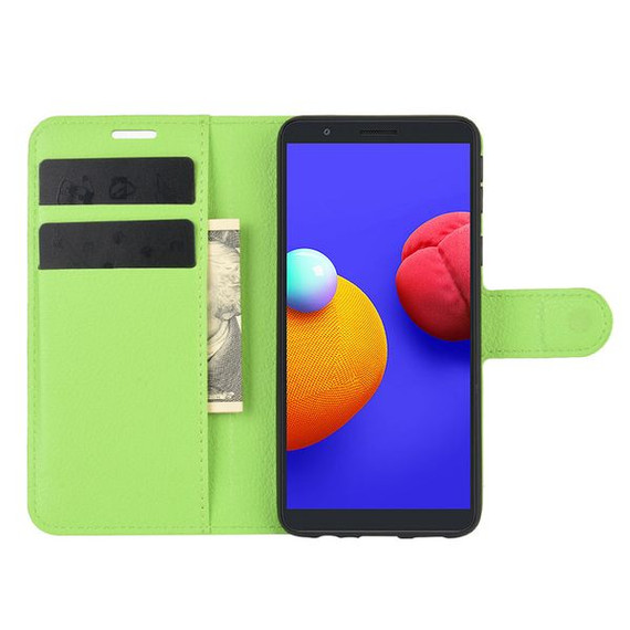 Galaxy A01 Core      Pu Wallet Case    [Green]