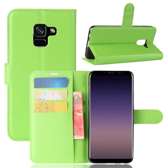 Galaxy A8 2018      Pu Wallet Case    [Green]