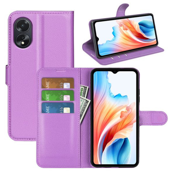 Oppo A38 4G      Pu Wallet Case    [Purple]