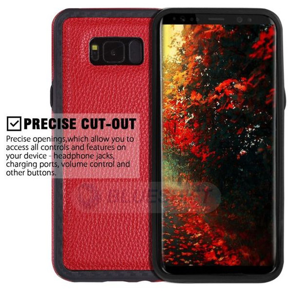 Samsung Galaxy S8 Plus      Zipper Wallet Case    Red