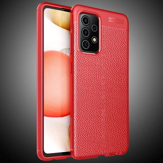 Samsung Galaxy A72 Leather Texture Case Red Samsung Galaxy A72 Leather Texture Case Red