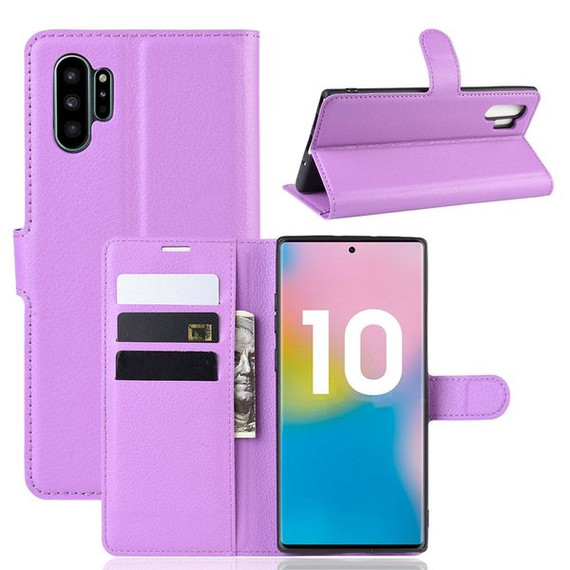 Galaxy Note 10 Plus      Pu Wallet Case    [Purple]