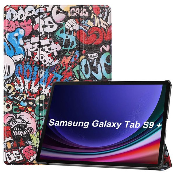 Samsung Galaxy Tab S9+ X810    Designer Tri-Fold Case      Graffiti
