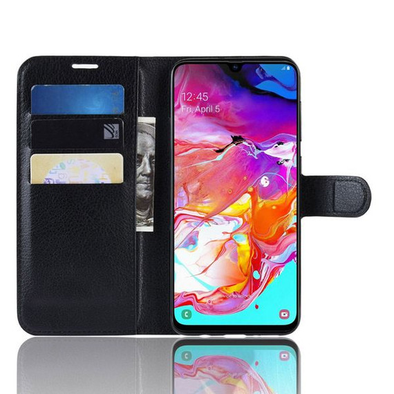 Galaxy A70      Pu Wallet Case    [Black]