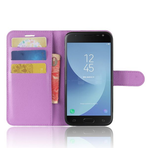 Galaxy J2 Pro 2018      Pu Wallet Case    [Purple]