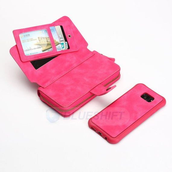 Samsung Galaxy S7 Edge      Deluxe Zipper Case    Rose