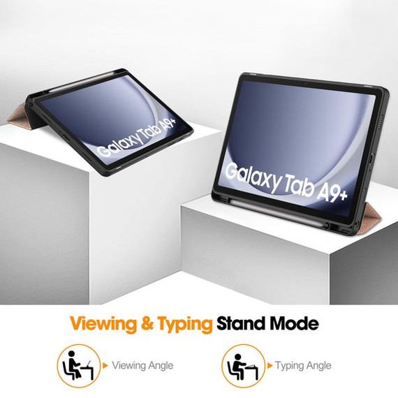 Samsung Galaxy Tab A9+ X210    Tri-Fold PU Case    RoseGold