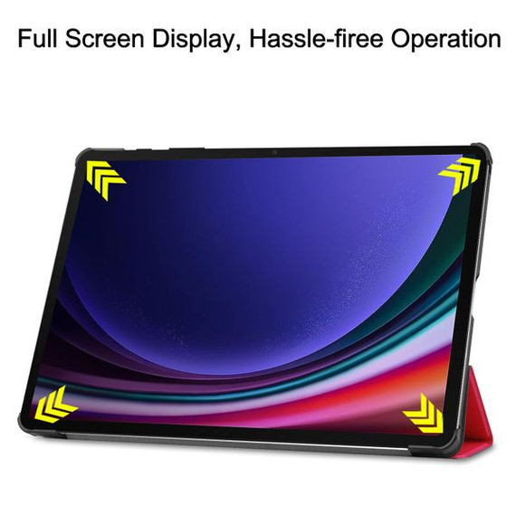 Samsung Galaxy Tab S9+ X810    Tri-Fold PU Case    Red