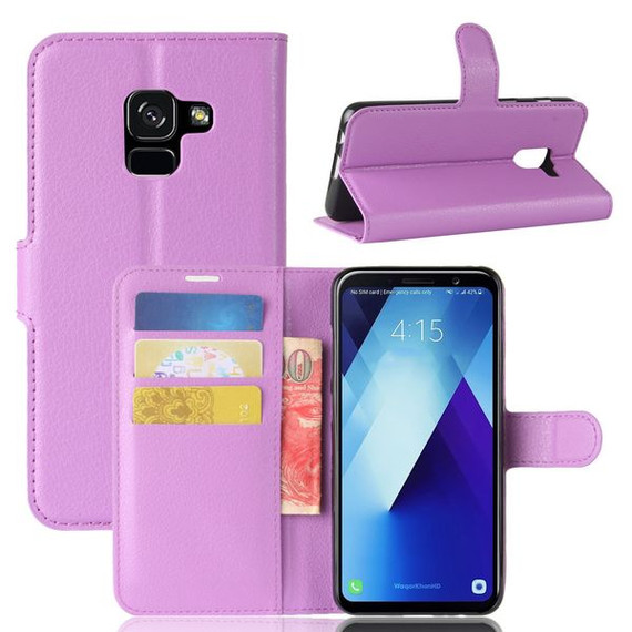 Galaxy A8 Plus 2018      Pu Wallet Case    [Purple]