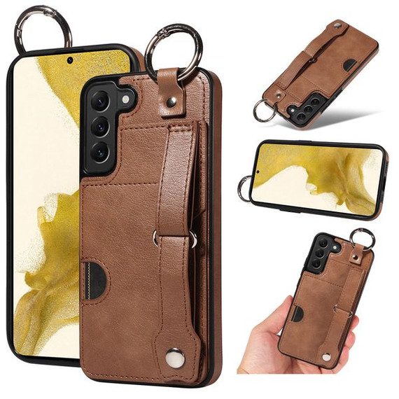 Samsung Galaxy S22+      Hand Strap PU Card Case    Brown