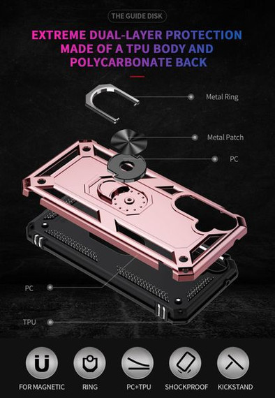 Samsung Galaxy A35 5G      Military Armour Ring Case    RoseGold