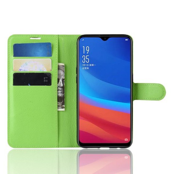 Oppo Ax5S      Pu Wallet Case    [Green]