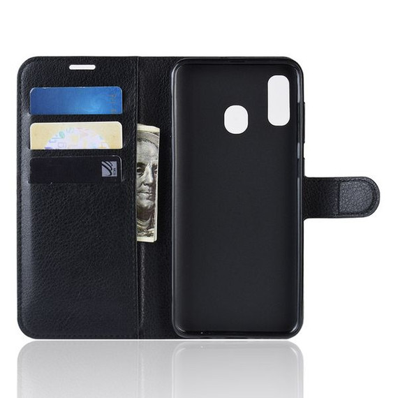 Galaxy A20/A30      Pu Wallet Case    [Black]