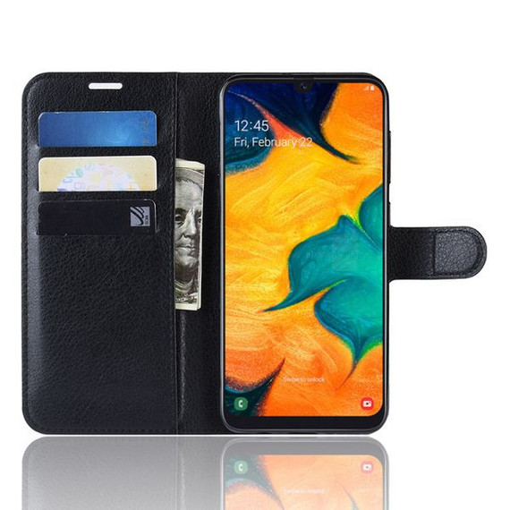 Galaxy A20/A30      Pu Wallet Case    [Black]