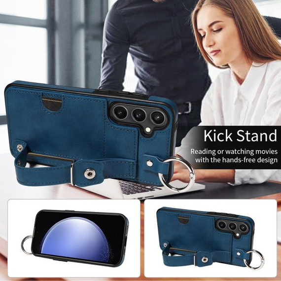Samsung Galaxy S23 FE Hand Strap PU Card Case Navy Samsung Galaxy S23 FE Hand Strap PU Card Case Navy