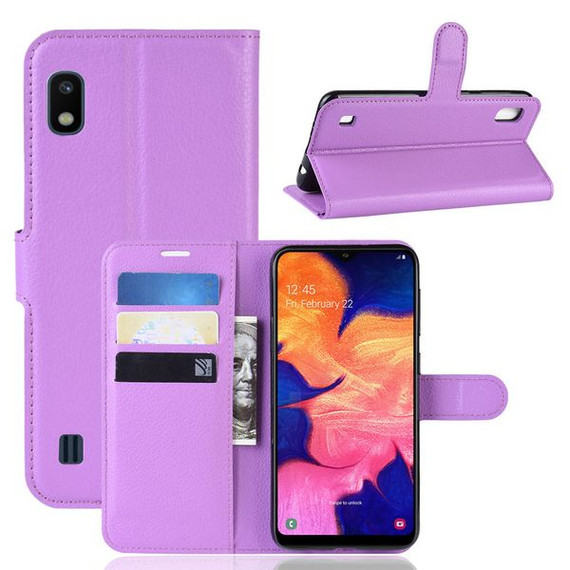 Galaxy A10      Pu Wallet Case    [Purple]