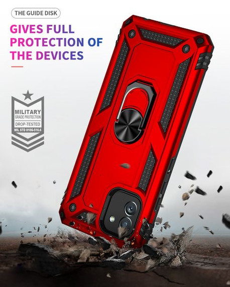 Samsung Galaxy A03      Military Armour Ring Case    Red