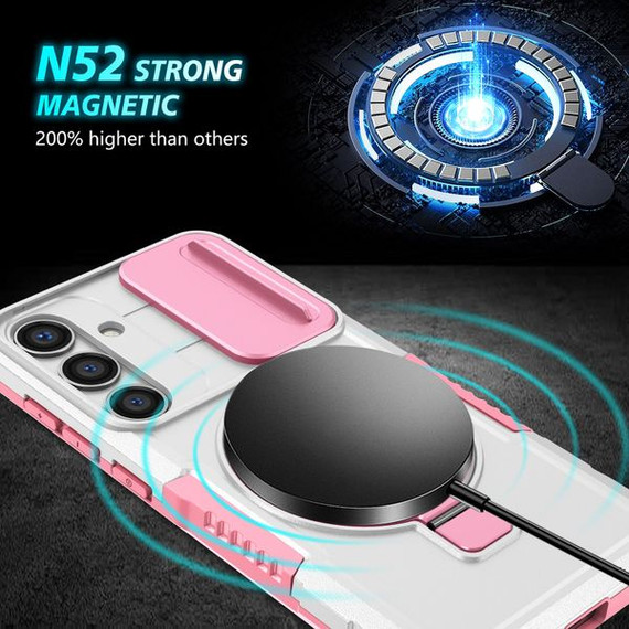 Samsung Galaxy S24      Magsafe Sliding Cover Case    PinkWhite