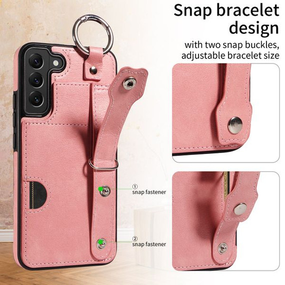 Samsung Galaxy S22+      Hand Strap PU Card Case    Pink