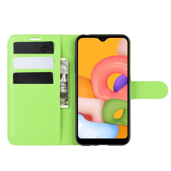 Galaxy A01      Pu Wallet Case    [Green]