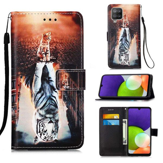 Samsung Galaxy A22 4G      Designer PU Case      Cat&Tiger