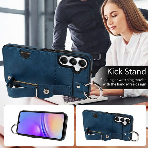 Samsung Galaxy A05s      Hand Strap PU Card Case    Navy