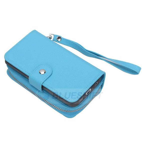 Samsung Galaxy S7 Edge      Zipper Wallet Case    LightBlue