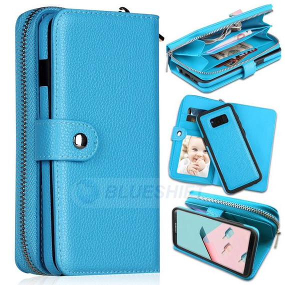 Samsung Galaxy S8 Plus Zipper Wallet Case LightBlue Samsung Galaxy S8 Plus Zipper Wallet Case LightBlue